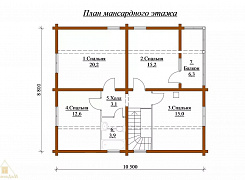 Двухэтажный дом из бруса 192х130 с террасой и балконом 3